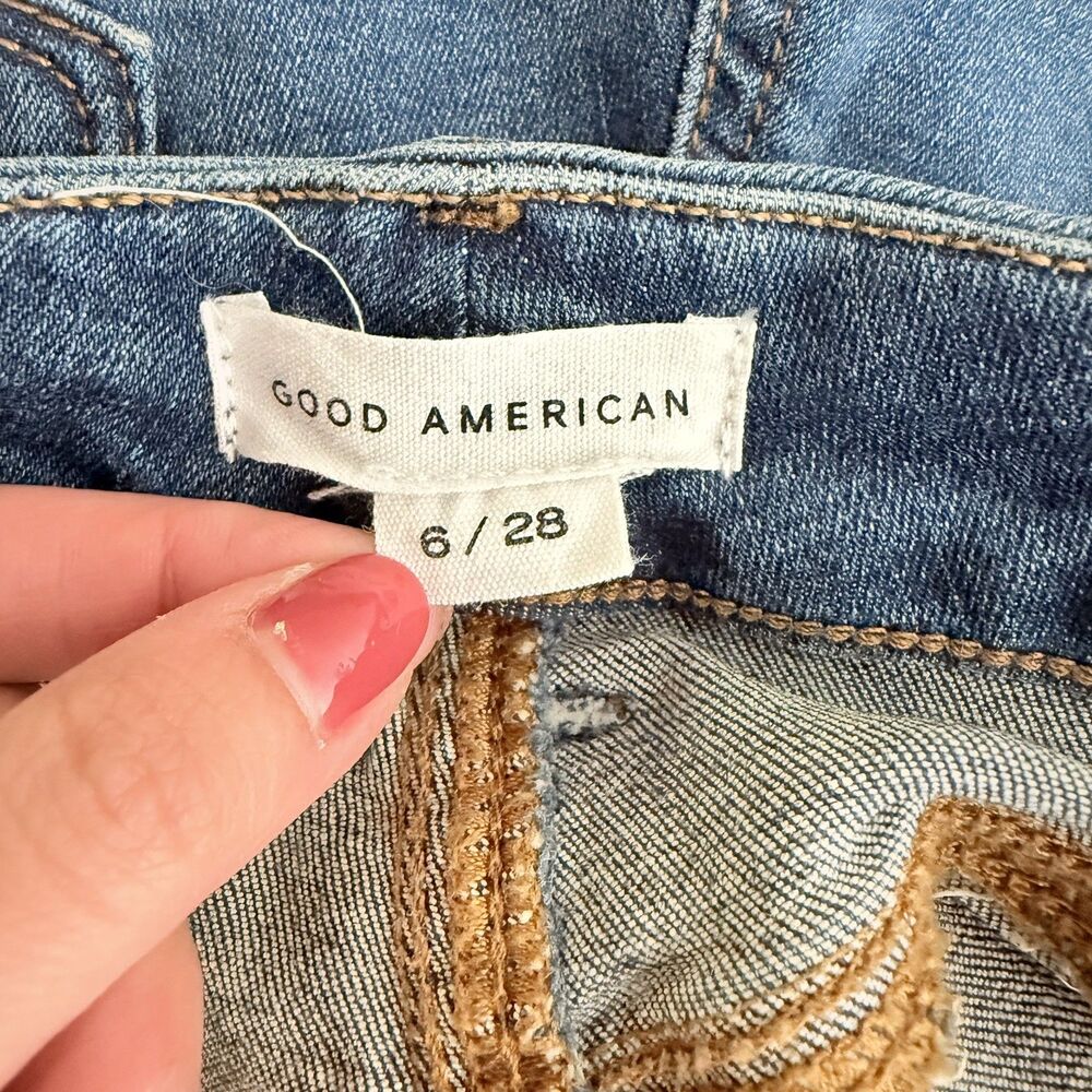 Good American Jeans Women’s 6/28 Blue Good Petite Flare Mid Rise Stretch Denim - Picture 4 of 10